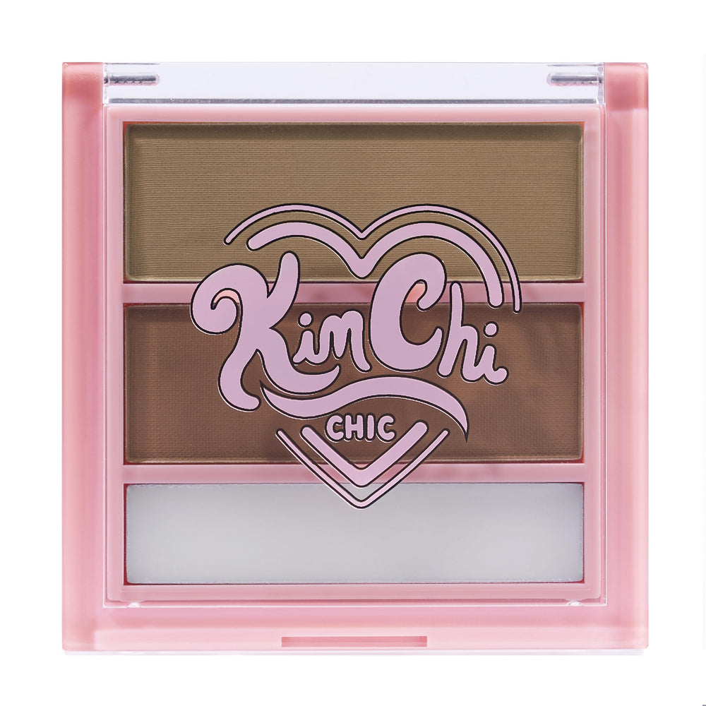 Kimchi Chic Kimbrowly duo compact open shows two brow powder shades for natural dimension.