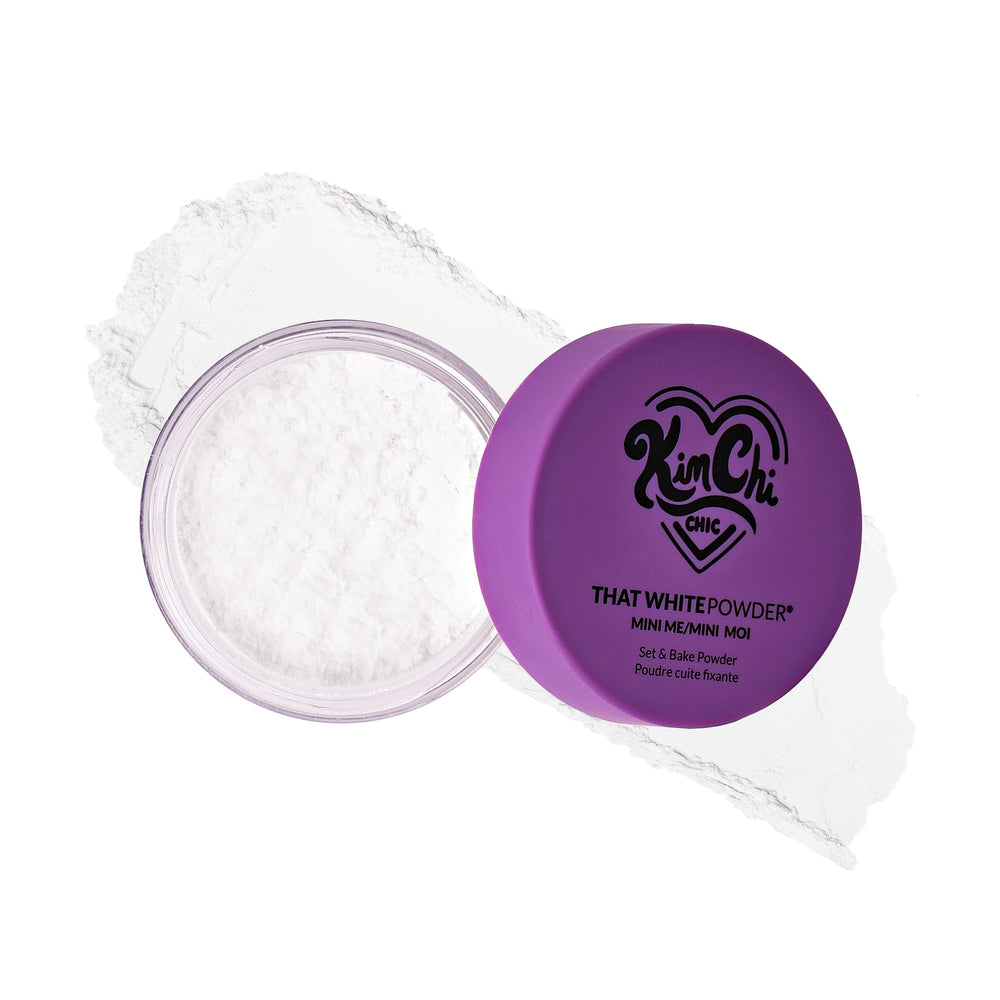 KimChiChic Mini Me That White Powder Set packaging for travel use, compact design
