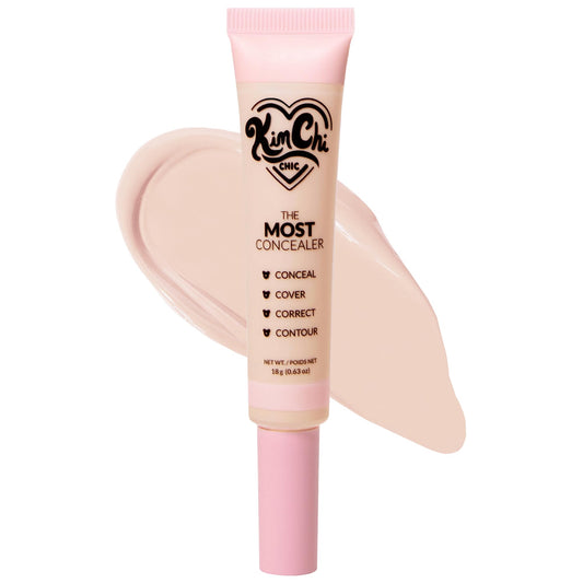 KimChiChic The Most Concealer bottle and brush for precise, buildable coverage.
