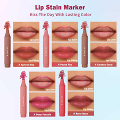 Kimuse Lip Stain Set includes a versatile color palette for everyday looks.