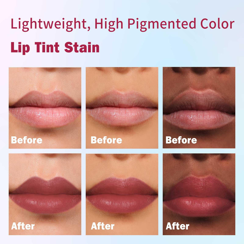 Kimuse Lip Stain Set offers long-wear, waterproof tint for all-day confidence.
