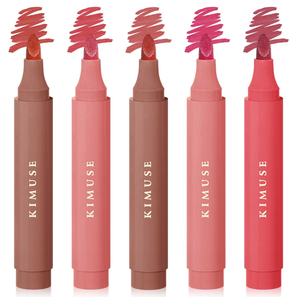 Kimuse Lip Stain Set with precise tip for clean, defined outlines.