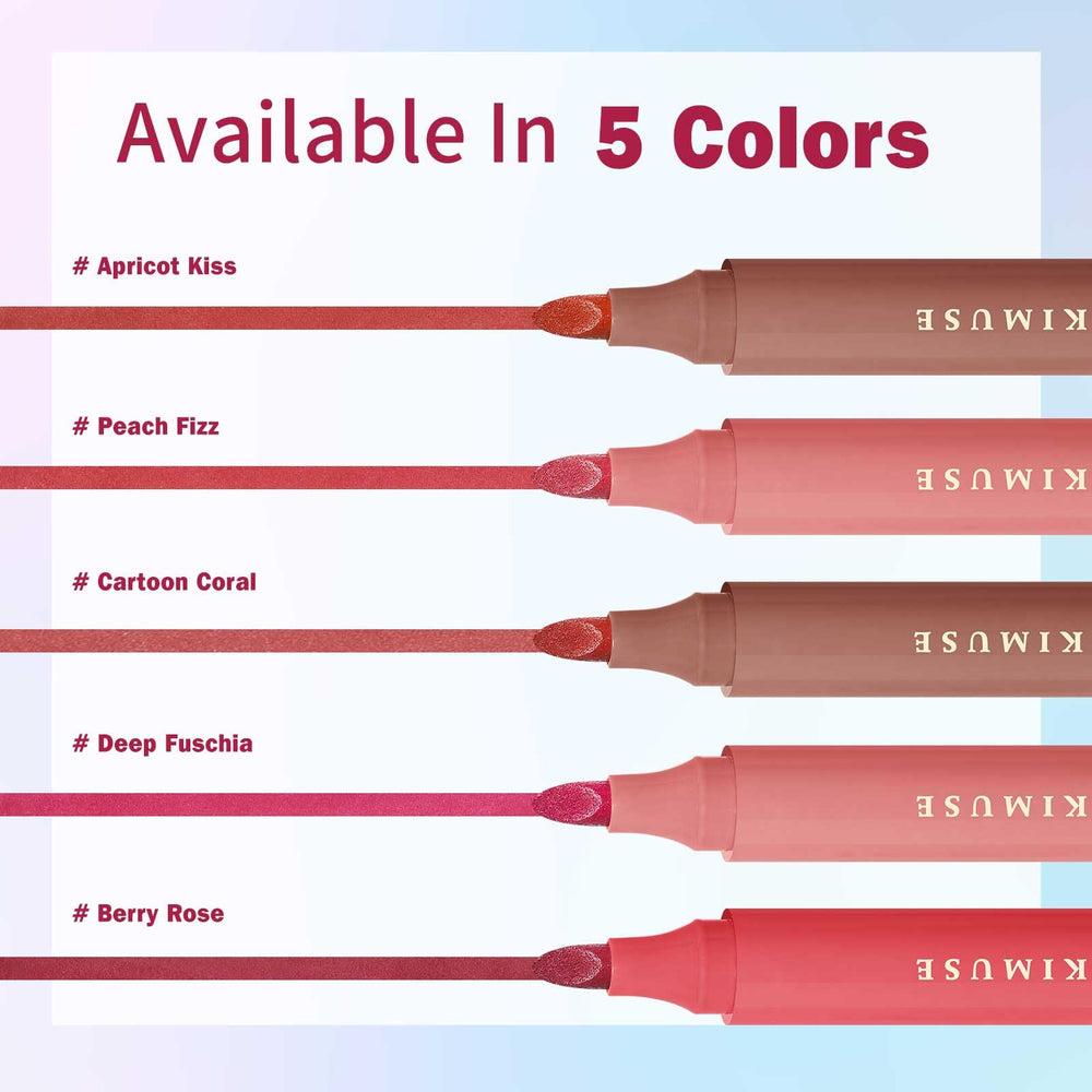 Kimuse Lip Stain Set provides easy application with a quick-dry formula.