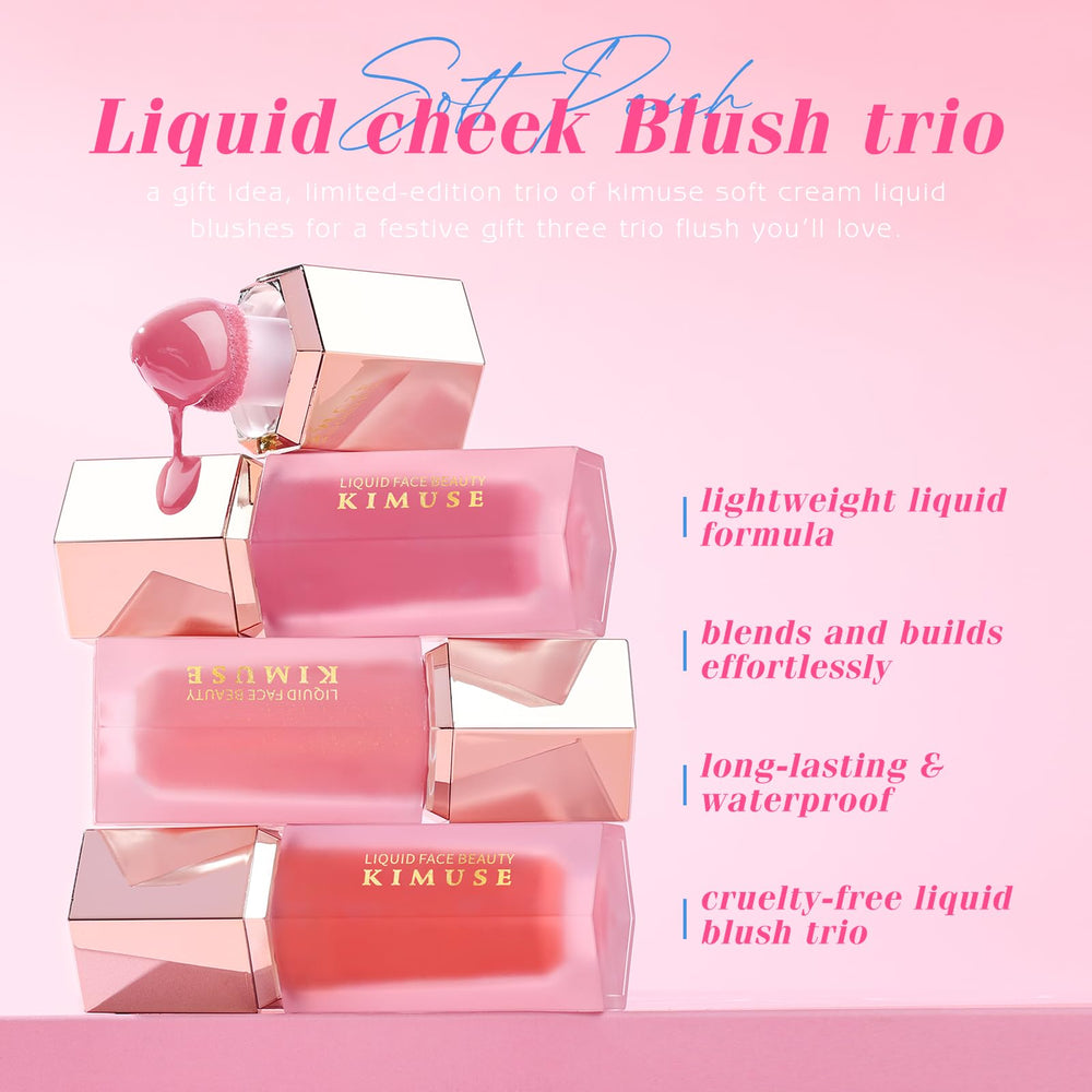 KIMUSE swatches showing dewy finish and buildable color for daily radiance.