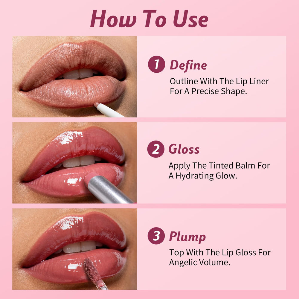 Kimuse Sweet Fig Set compact, handbag-friendly lip kit for on-the-go touch-ups.