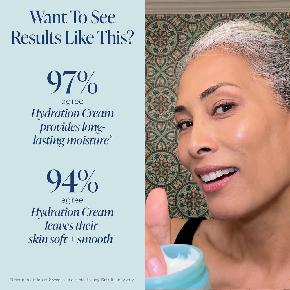 Kind Science Hydration Cream being applied on the face for easy absorption