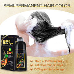 KingMing final black hair shine shows natural-looking, lasting color.