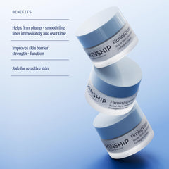 Kinship Super Rich Collagen + Ceramide Firming Cream jar closeup emphasizes rich formula.