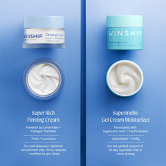 Kinship Super Rich Cream texture swirl shows non-waxy, luxurious finish.