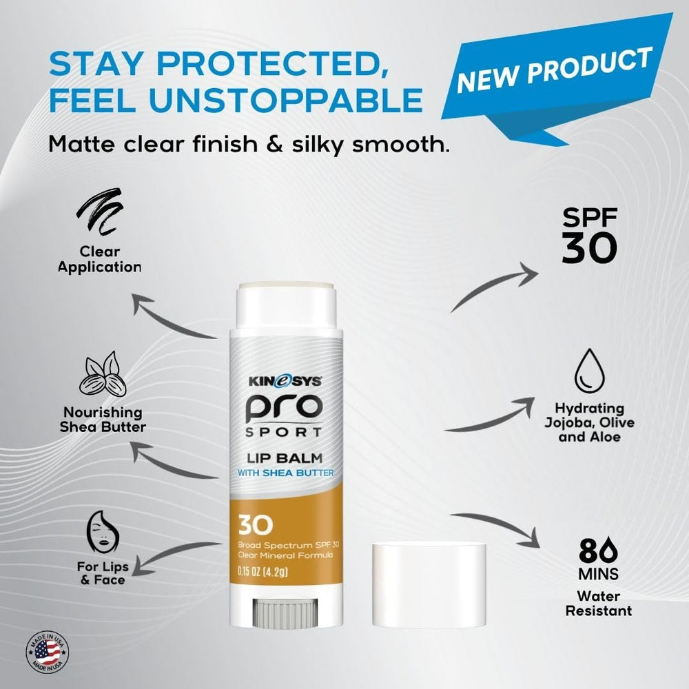 KINeSYS Pro Sport Lip Balm with Shea Butter nourishes lips on cold days
