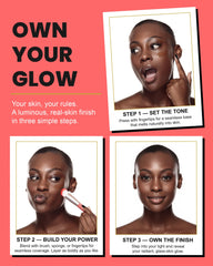 Kirby Kosmetics Konfident Glow packaging and 30 ml bottle on vanity.