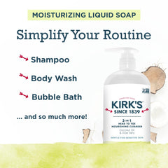 Kirk's 3-in-1 bar soap Juniper & Lime travel size for portable cleansing