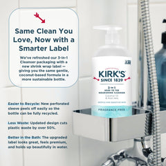 Kirk's 32oz pump bottle front view for convenient refills