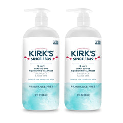 Kirk's 3-in-1 head-to-toe cleanser pump bottle for quick daily cleansing