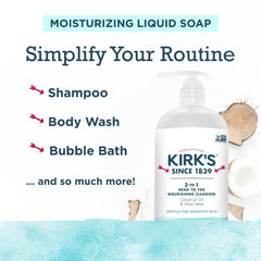 Kirk's fragrance-free formulation label ideal for sensitive skin routines