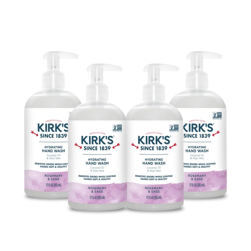 Kirk's Hydrating Hand Wash pump bottle for soft, hydrated hands