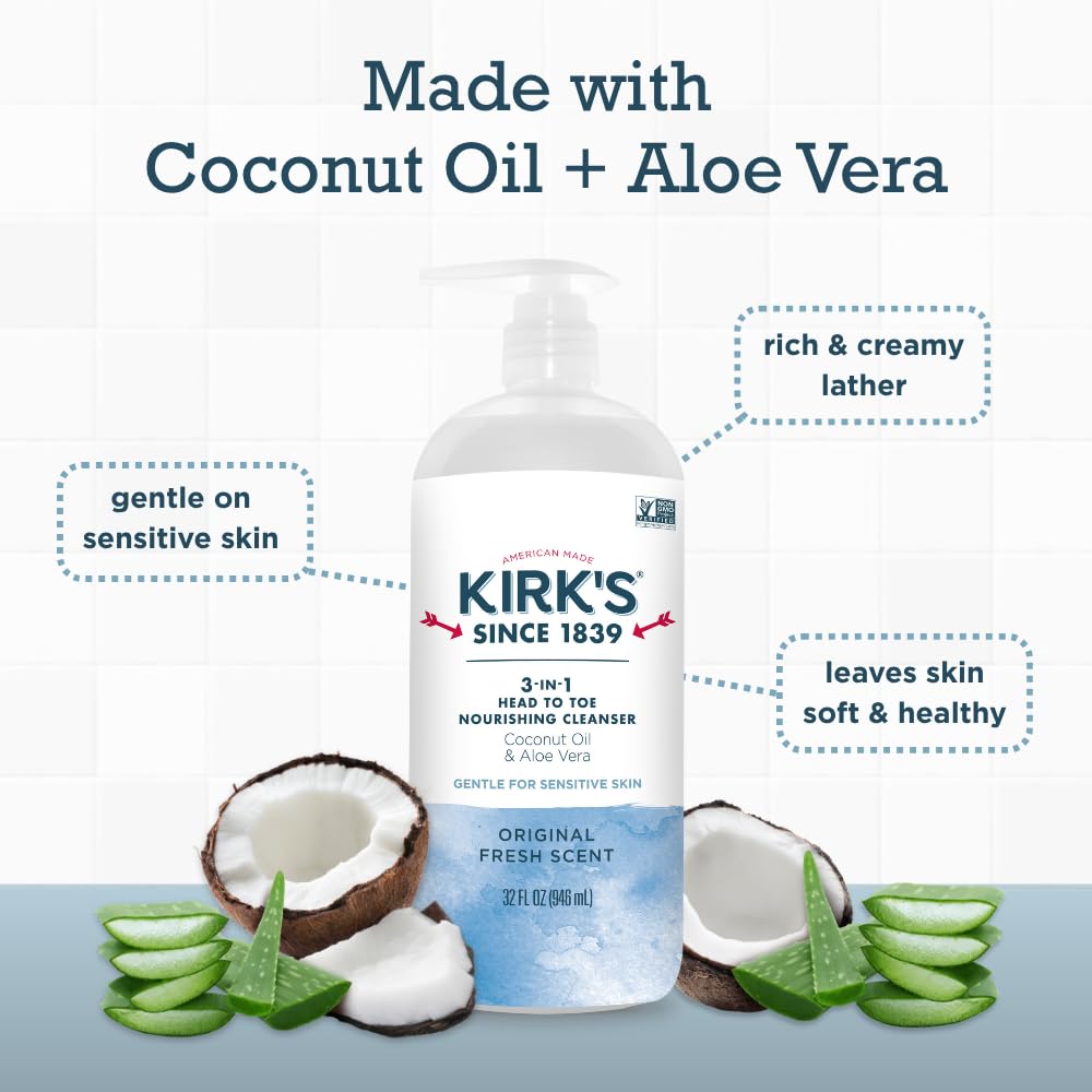 Kirks original fresh scent aroma conveys a clean, refreshing bath experience.
