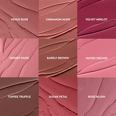 KIRO Velvet Merlot oil-infused formula close-up on lips for nourishment.