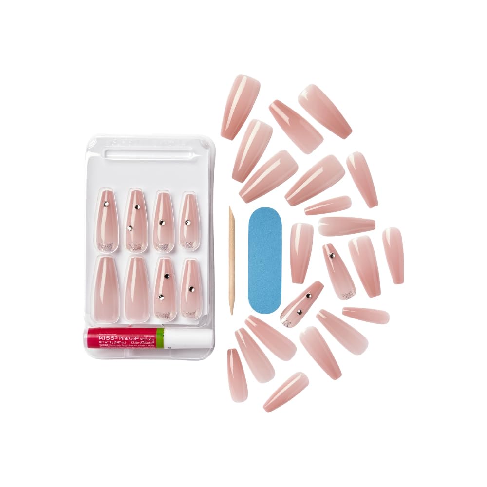 KISS X-long coffin nails deliver dramatic length with comfortable curvature.