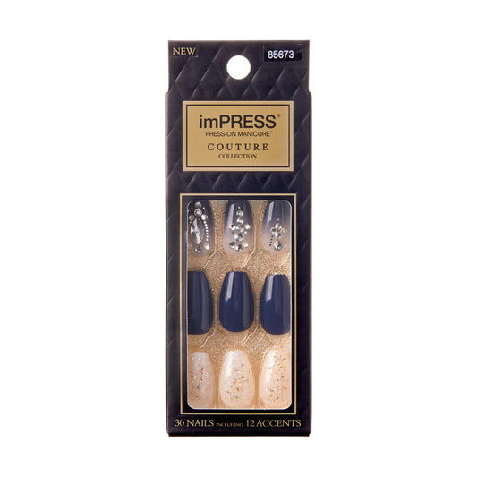 KISS imPRESS No Glue Pedi set showing 24 nails for instant at-home pedicure