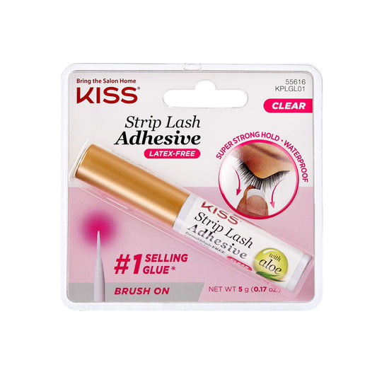 KISS Strip Lash Adhesive Clear Four-Pack keeps lashes securely in place.