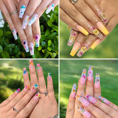 KISSBUTY dried flowers on a nail for miniature 3D decor.