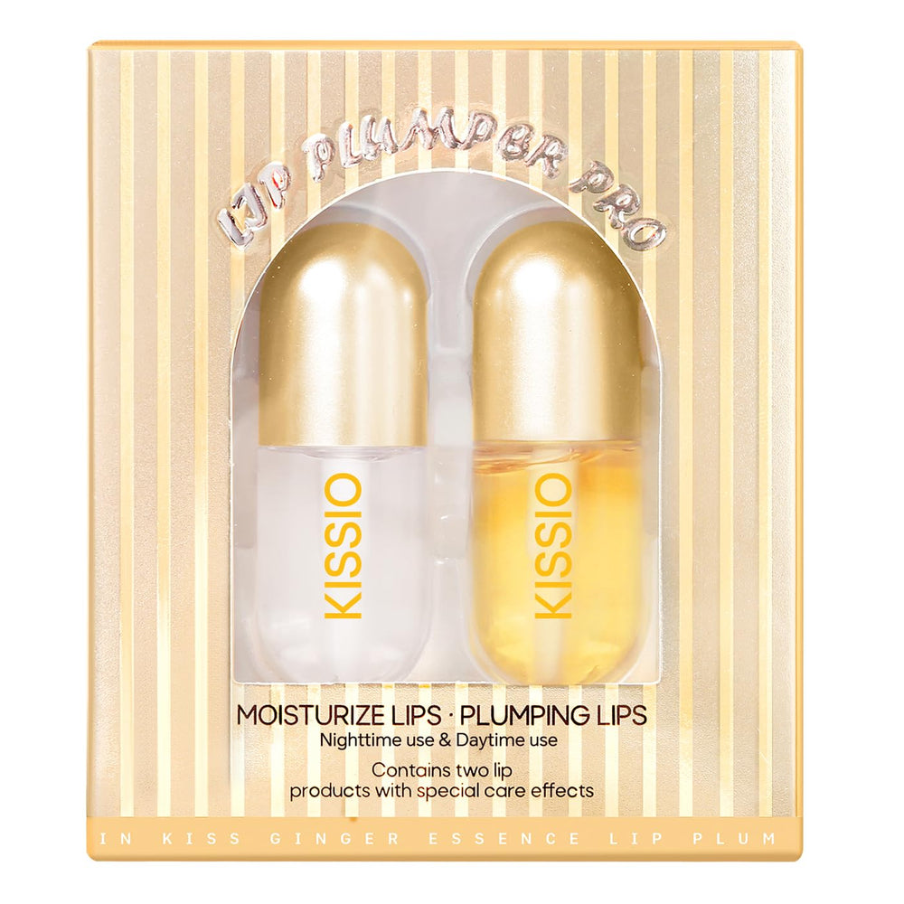 KISSIO Lip Plumper Day-Night Kit Bottle for 24-Hour Lips Care