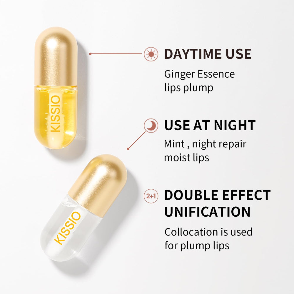 KISSIO Yellow Ginger Serum Bottle Energizes Lips for Plump Appearance