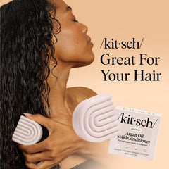 Kitsch Argan Oil Conditioner Bar travel-friendly, bottle-free conditioning solution.
