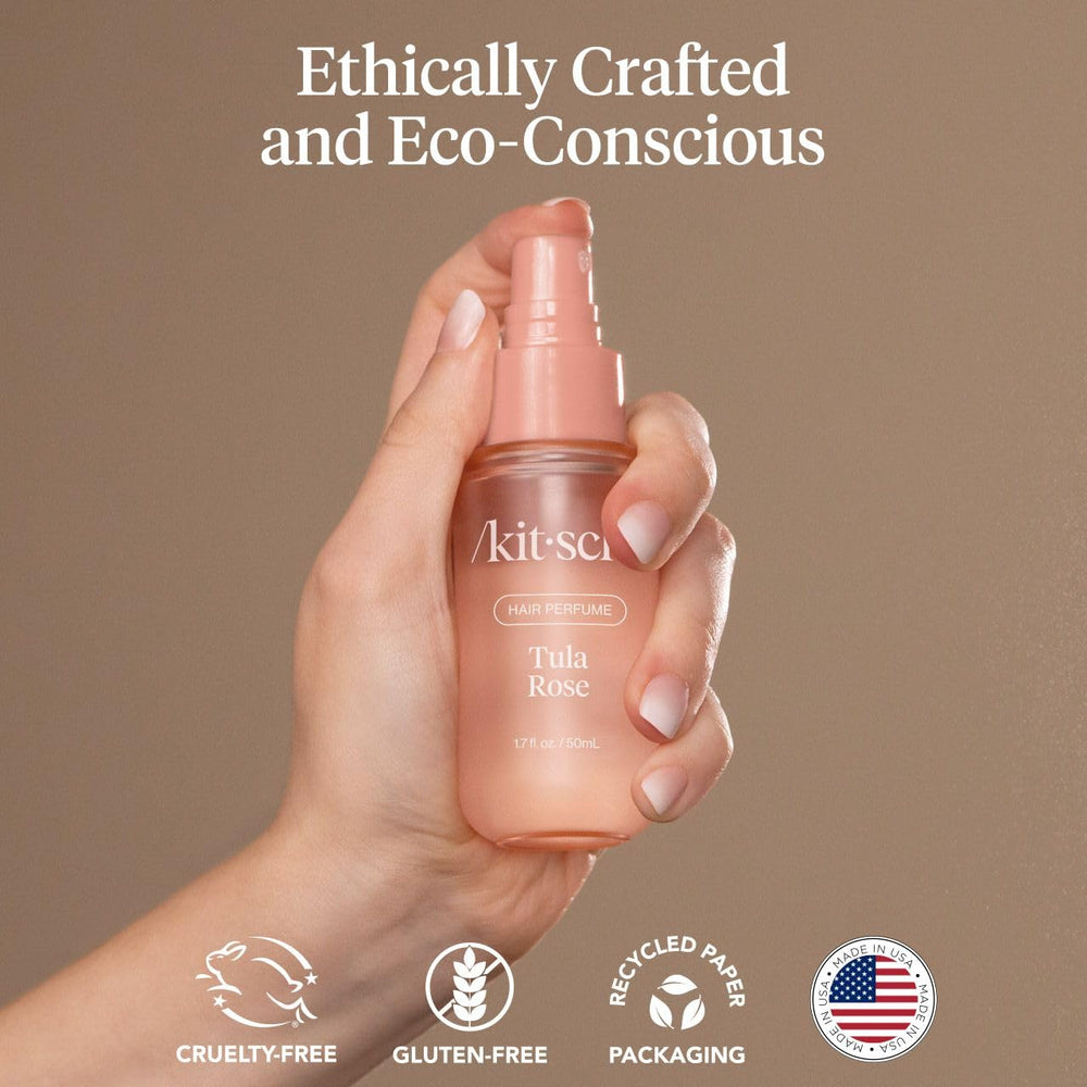 Kitsch Hair Perfume offers vegan and cruelty-free ingredients for conscious use.