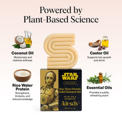 Rice water and protein ingredients support fuller-looking hair texture.