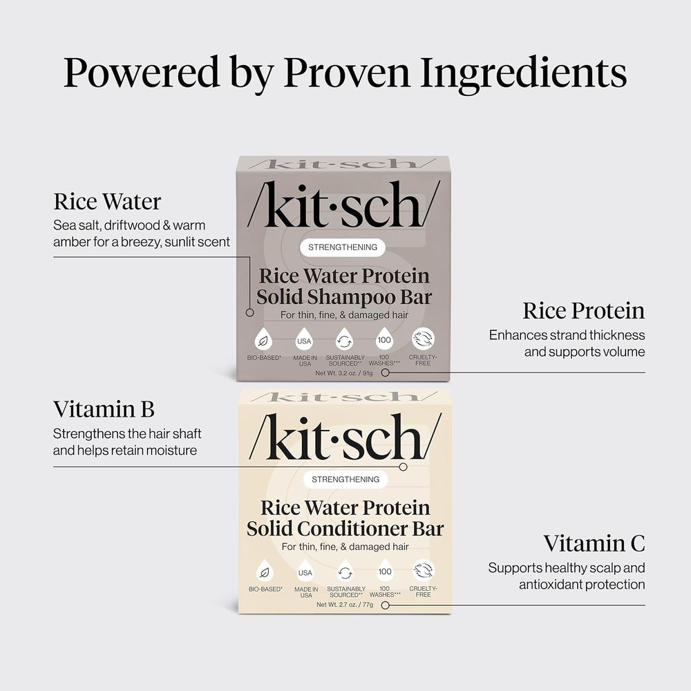 Kitsch Rice Water Shampoo Bar during wash nourishes from root to tip.