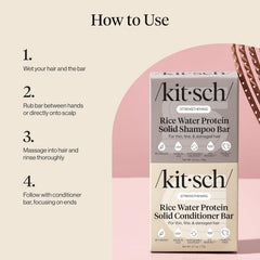 Kitsch Rice Water Shampoo Bar post-use shine and healthy-looking hair.