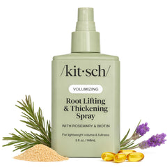 Kitsch Root Lifting Spray bottle showing packaging and root lift for fine hair.