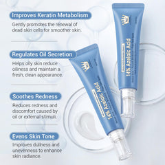 KIUORET azelaic acid cream with hyaluronic acid hydrated skin without heaviness.