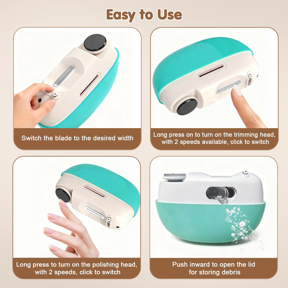 Kiwtreby Electric Nail Clipper quiet motor enables gentle grooming sessions