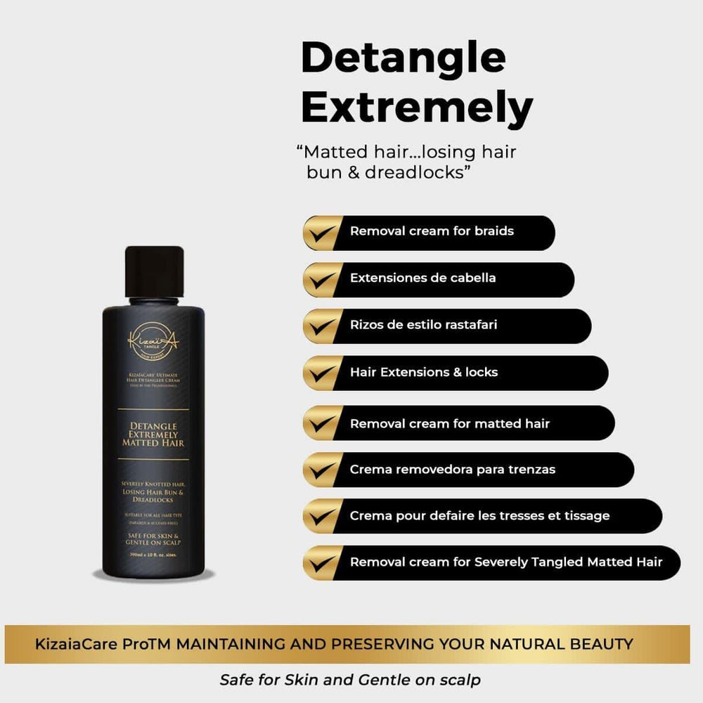 KizaiaCare Ultimate Matted Hair Detangler cream texture highlights rich hydration for knot-free styling