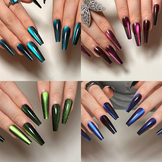 KKUUOO long coffin gradient nails pack offers a sleek finish and secure wear