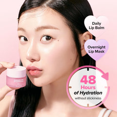 KLAVUU Berry Lip Mask on lips for natural shine and color boost