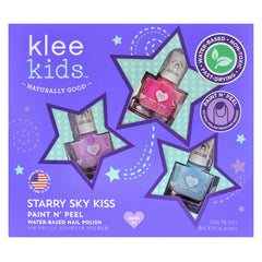 Klee Naturals Starry Sky Kiss trio bottles show vibrant colors for kids' nails