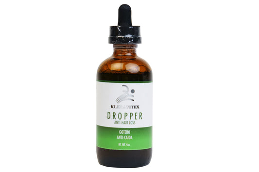 Kleravitex anti-hair-loss dropper bottle for precise scalp nourishment.
