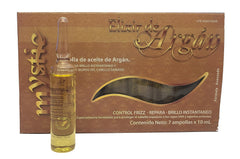 Kleravitex Mystic Argan Oil Ampoule bottle close-up showing a glossy finish and shine-ready formula.