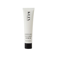 KLIN Jasmine Rice Scrub texture close-up shows creamy, polishable formula.