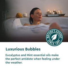 Kneipp eucalyptus aroma bubbles scene evokes a spa like atmosphere during soaking.