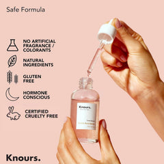 Knours clean beauty label indicating paraben-free and vegan formulation