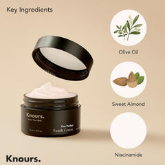 Knours Olive oil moisturizer bottle highlighting long lasting moisture