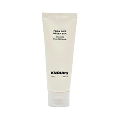 Knours PDRN Rice & Green Tea Glowing Peel Off Mask close-up peeling action for hydrated, smooth skin