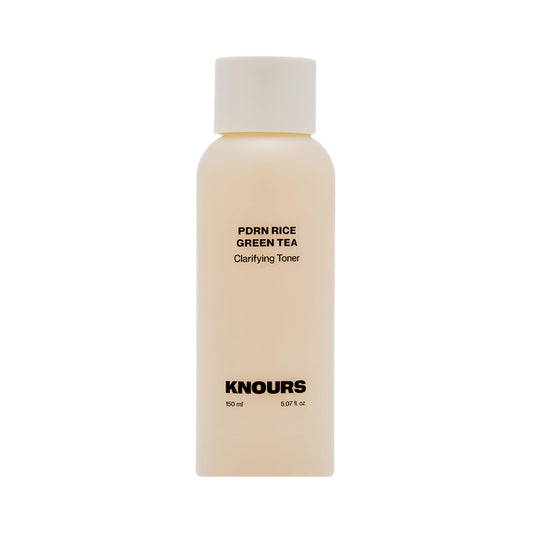 Knours PDRN Rice and Green Tea Toner bottle promotes hydration and skin softness.