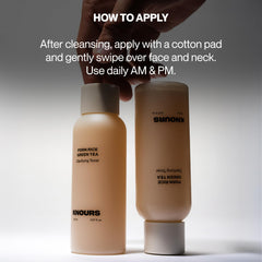 Knours PDRN Rice & Green Tea Toner pore-refine action visible on skin surface.