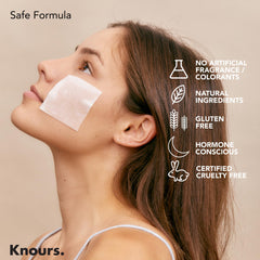 Knours Pore Control Pad texture shot demonstrates smoothing and even skin tone